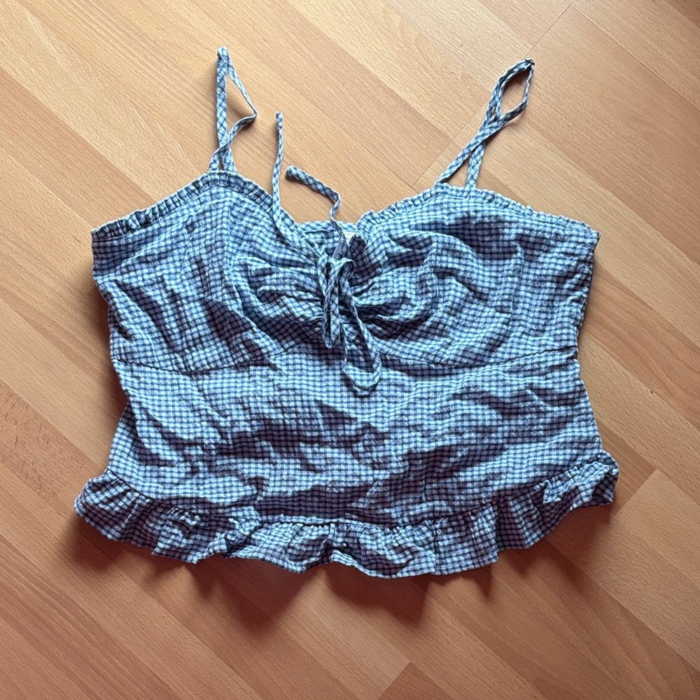 Melrose and Market Blue Checkered Camisole